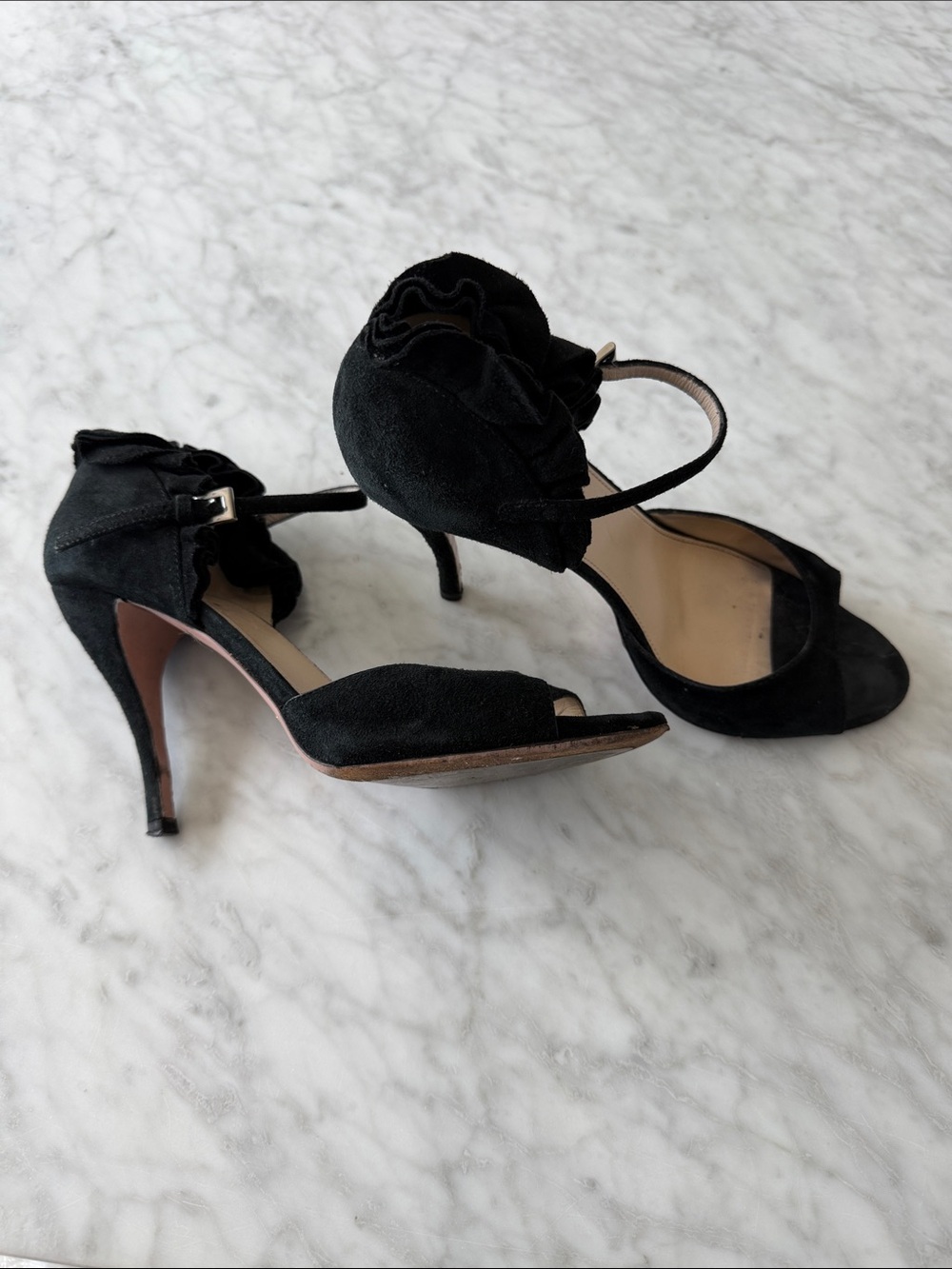 PRADA  LIMITED EDITION Black Suede High Heel Sandals - Women - Picture 3 of 4